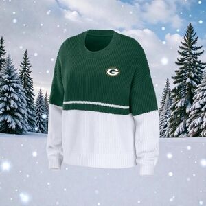 Green Bay Packers WEAR by Erin Andrews Women's Chunky Script Pullover 2XL NWT